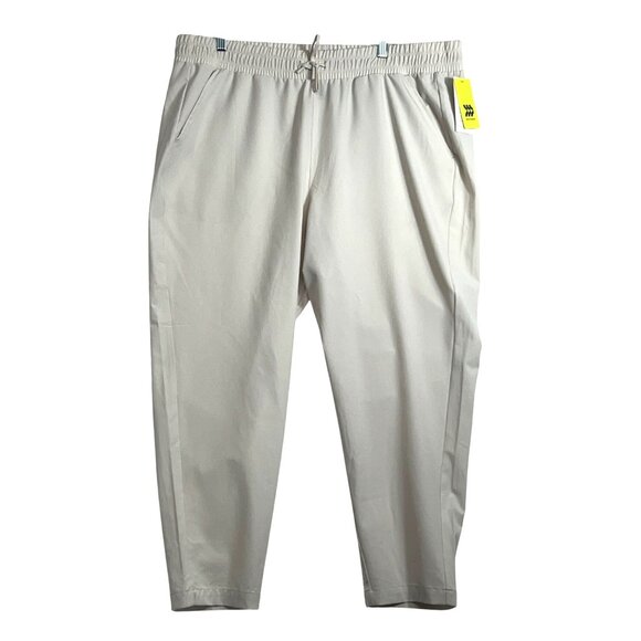 All In Motion Off White Elastic Waist Drawstring Athletic Joggers Womens Sz XXL - Picture 1 of 9